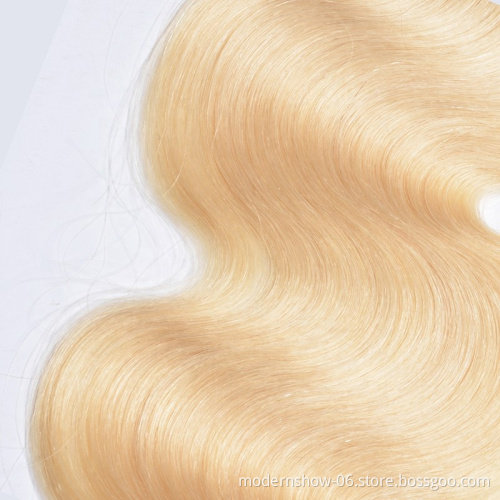 Virgin cuticle aligned deep curly blond 613 human hair extension